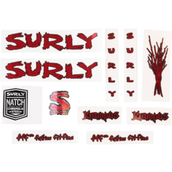 Surly Surly Krampus Frame Decal Set - Metallic Red, with Sticks